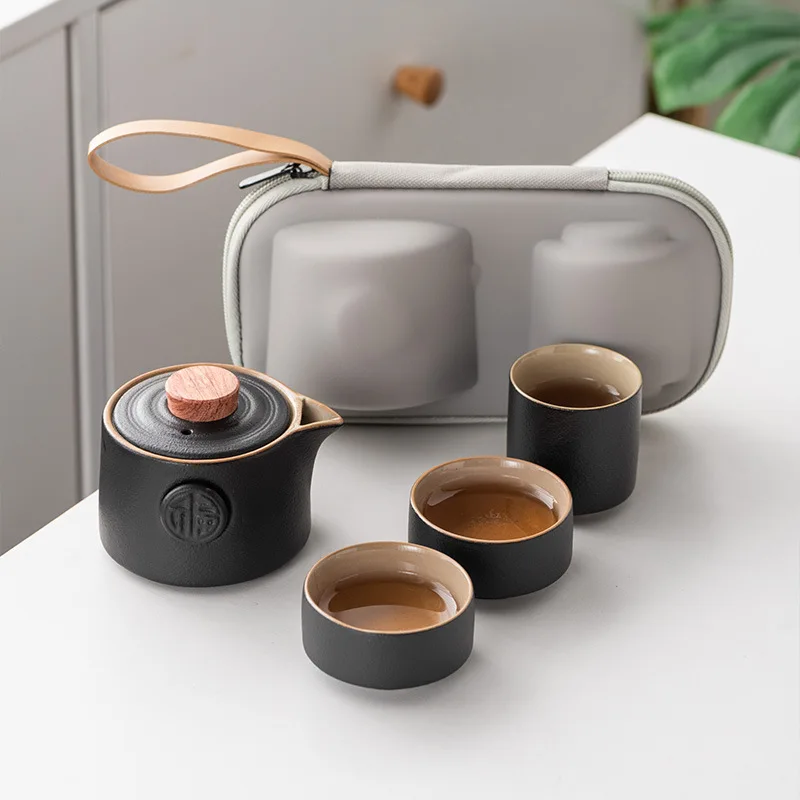 Travel Tea Set Ceramic Black Pottery Portable Kuaike Cup One Pot Three Cups Home Set
Travel Tea Set Ceramic Black Pottery Portable Kuaike Cup One Pot Three Cups Home Set