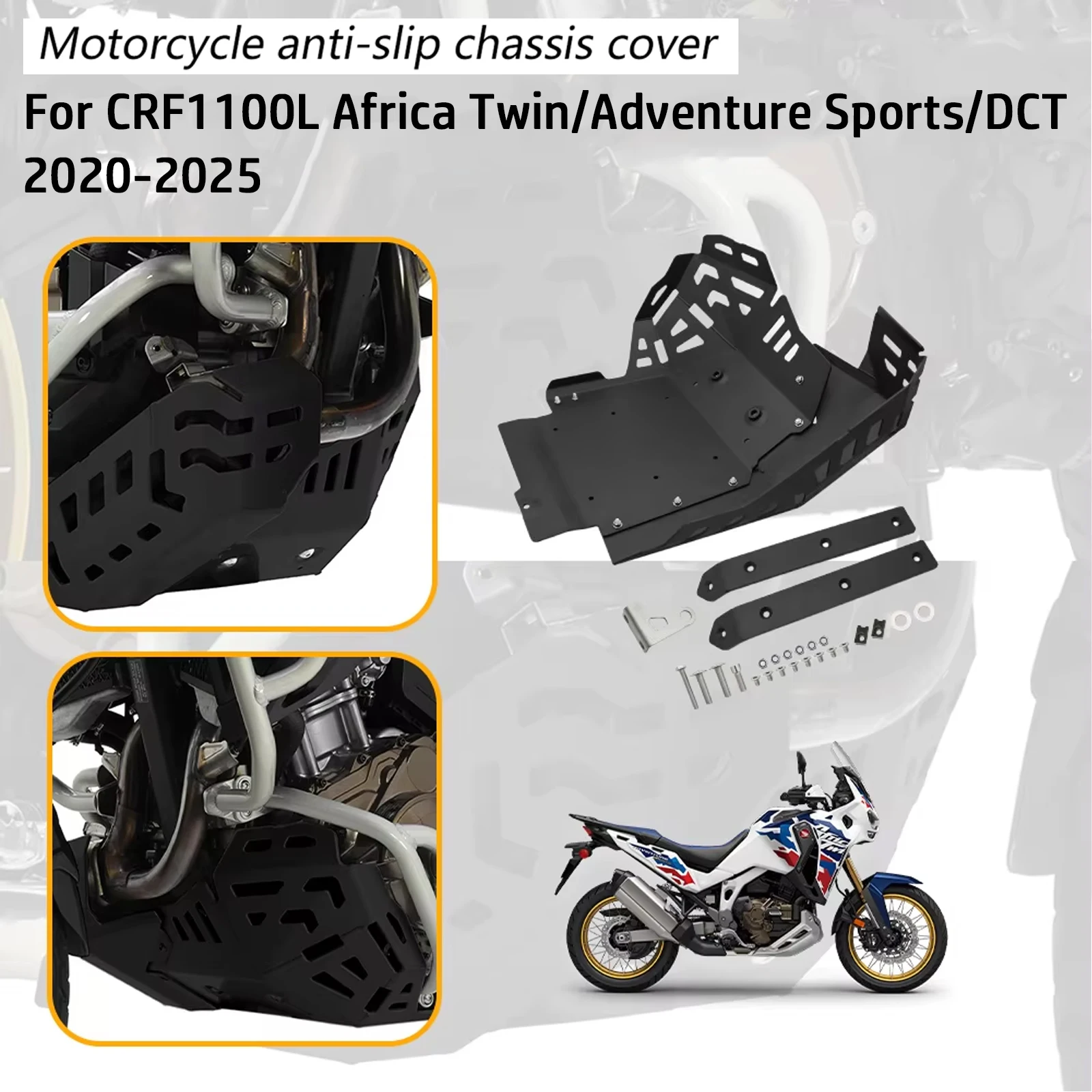 For CRF1100L Africa Twin Adventure Sports DCT 2020-2025 Motorcycle Chassis expedition Skid Plate Engine Chassis Protective Guard
For CRF1100L Africa Twin Adventure Sports DCT 2020-2025 Motorcycle Chassis expedition Skid Plate Engine Chassis Protective Guard