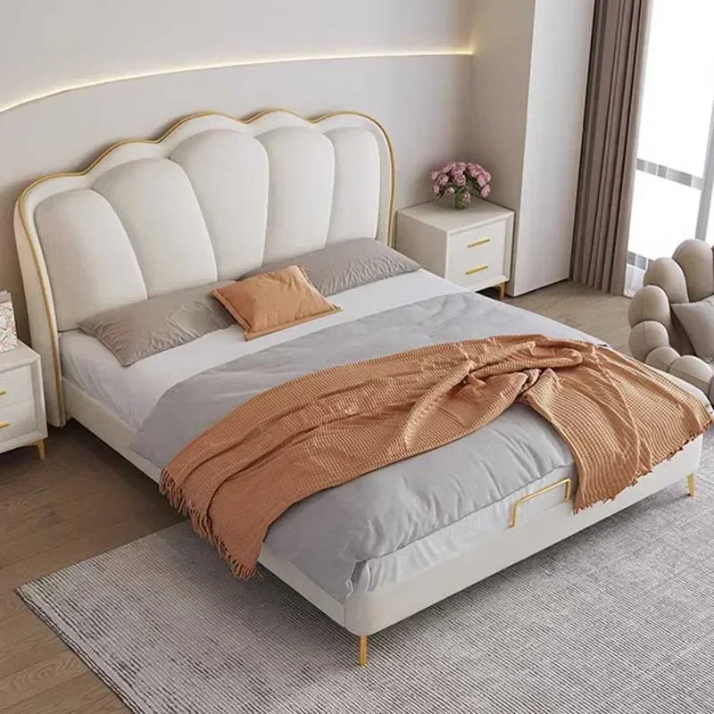 Shelves Queen Size Double Bed King Size Villa Safe White Luxury Twin Bed Frame Headboard Platform Cama Box Casal Home Furniture
Shelves Queen Size Double Bed King Size Villa Safe White Luxury Twin Bed Frame Headboard Platform Cama Box Casal Home Furniture