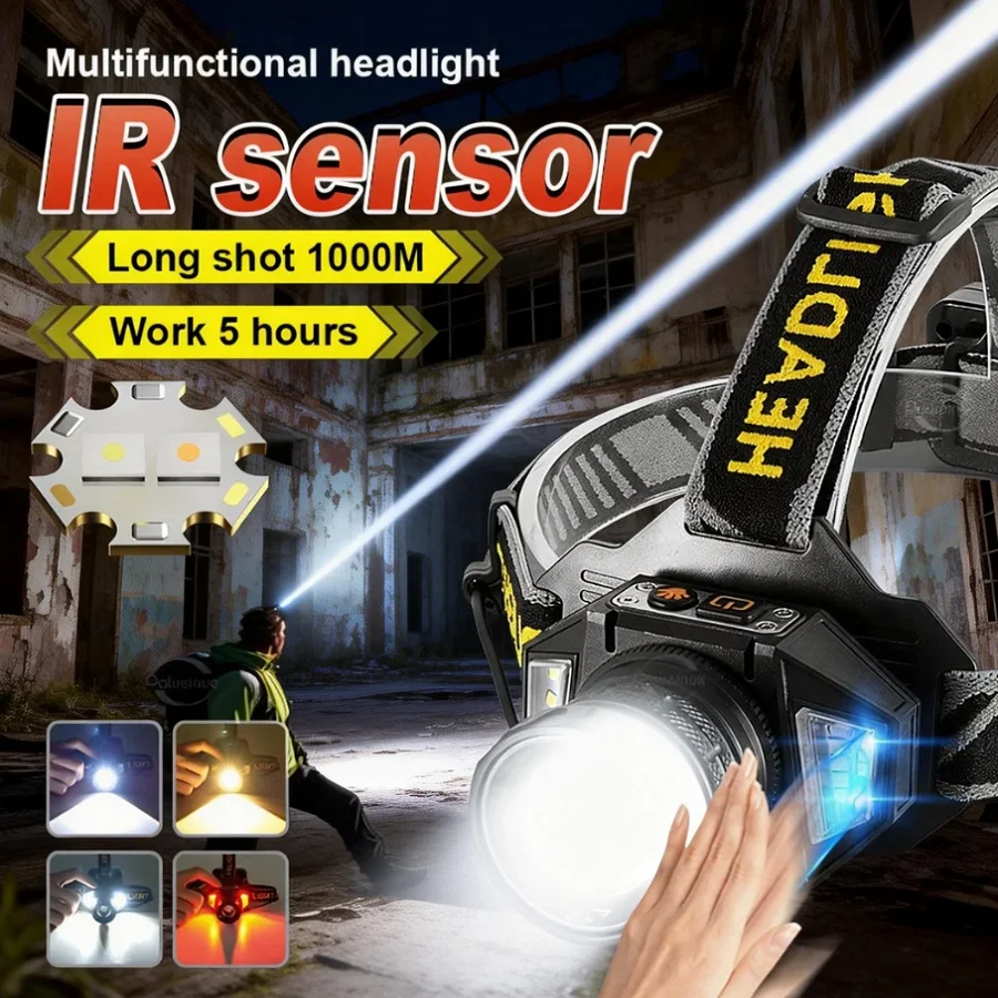 Яркий мощный налобный фонарь 18650, перезаряжаемый, многофункциональный, с COB-подсветкой, для рыбалки, кемпинга, фонарик
Яркий мощный налобный фонарь 18650, перезаряжаемый, многофункциональный, с COB-подсветкой, для рыбалки, кемпинга, фонарик