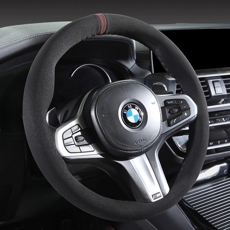 Hand Stitched non-slip Black Suede Car Steering Wheel Cover For BMW M Sport G30 G31 G32 G20 G21 G15 X3 G01 X4 G02 X5
Hand Stitched non-slip Black Suede Car Steering Wheel Cover For BMW M Sport G30 G31 G32 G20 G21 G15 X3 G01 X4 G02 X5