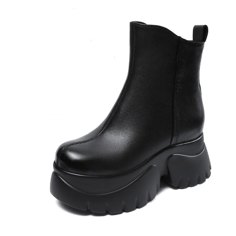 Women Genuine Leather Boots 2025 Autumn Winter Warm Platform Height Increasing 9.5cm High Heel Retro Casual Ankle Boots
Women Genuine Leather Boots 2025 Autumn Winter Warm Platform Height Increasing 9.5cm High Heel Retro Casual Ankle Boots