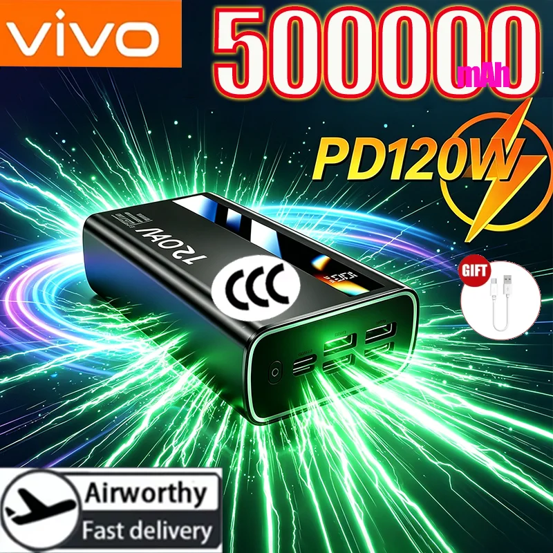 ViVO 500000mAh 120W Power Bank 2026NEW Large Capacity Portable Super Fast Charge External Battery Power Bank For Xiaomi Iphone
ViVO 500000mAh 120W Power Bank 2026NEW Large Capacity Portable Super Fast Charge External Battery Power Bank For Xiaomi Iphone