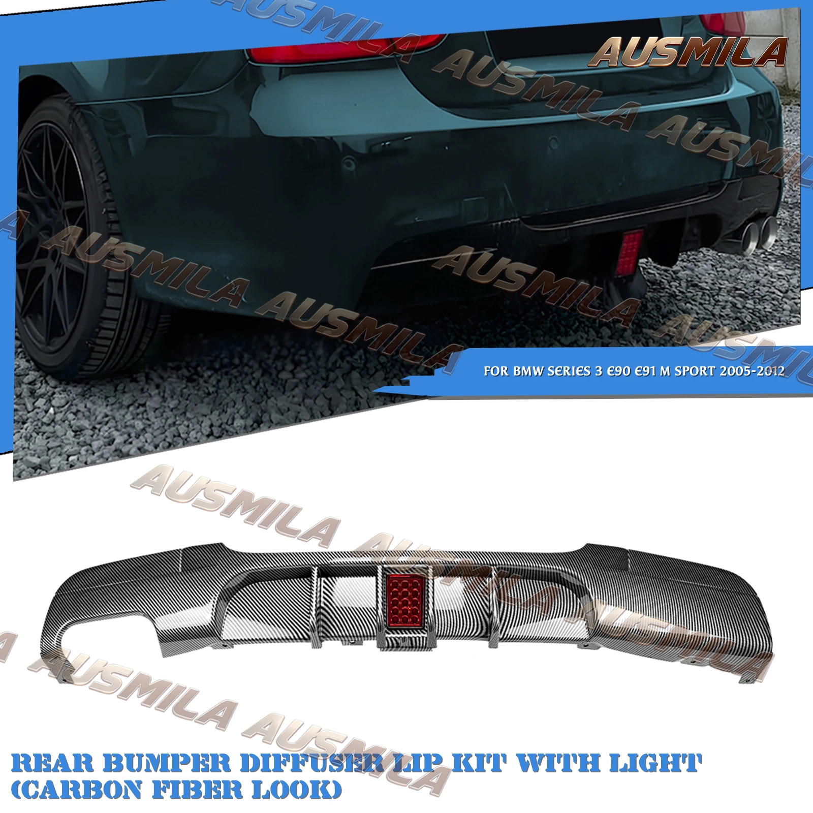 Rear Bumper Diffuser Splitter Spoiler Lip For BMW 3 Series E90 E91 M Sport 2005-2012 318i 320i 325i 328i 330i 335i Sedan M-tech
Rear Bumper Diffuser Splitter Spoiler Lip For BMW 3 Series E90 E91 M Sport 2005-2012 318i 320i 325i 328i 330i 335i Sedan M-tech