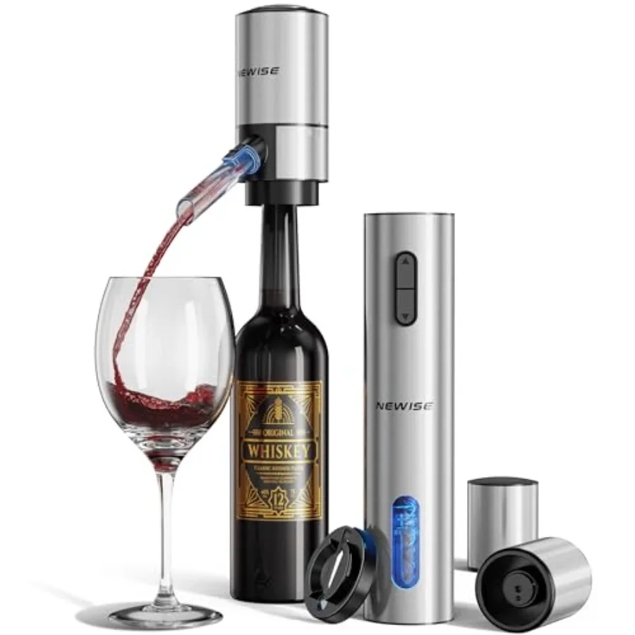 Rechargeable Electric Wine Gift Set: Wine Opener, Aerator, Vacuum Stoppers and Foil Cutter - Wine Lovers Gifts for Women Men -
Rechargeable Electric Wine Gift Set: Wine Opener, Aerator, Vacuum Stoppers and Foil Cutter - Wine Lovers Gifts for Women Men -