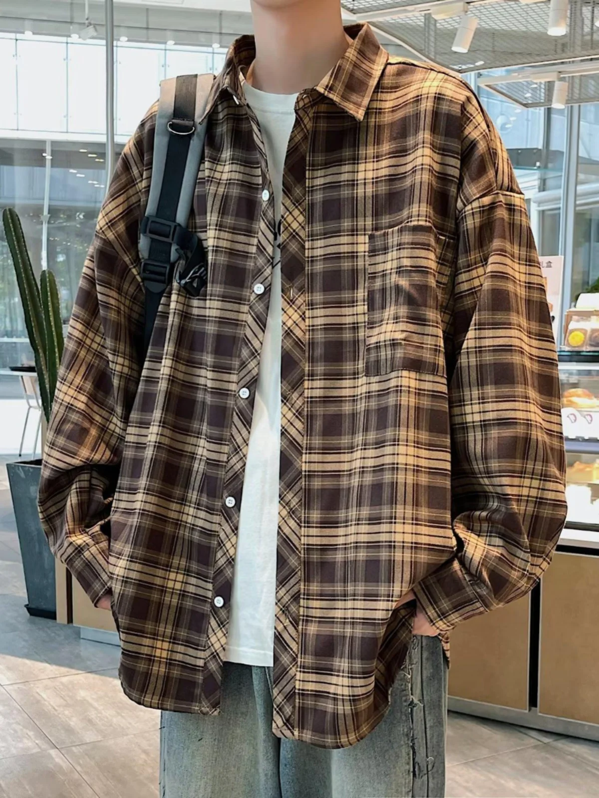 Spring Autumn Plaid Long Sleeve Men's Shirt Casual Style Inner Wear Japanese Brand Fashionable Outerwear Top Youth Trend
Spring Autumn Plaid Long Sleeve Men's Shirt Casual Style Inner Wear Japanese Brand Fashionable Outerwear Top Youth Trend