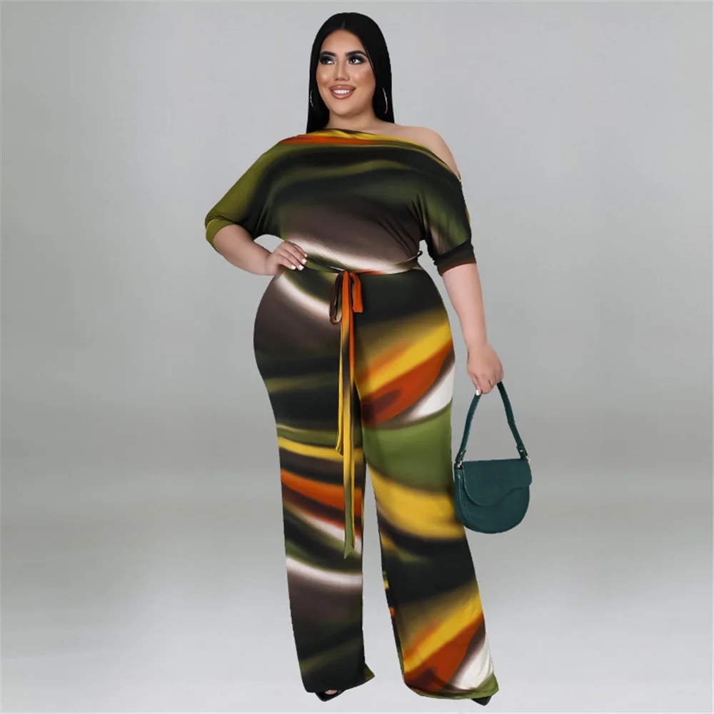 Plus Size Women's Clothing Fall 2021 Off-the-shoulder Wide Leg Digital Printed Waistband Fashion Elegant Jumpsuit Wholesale
Plus Size Women's Clothing Fall 2021 Off-the-shoulder Wide Leg Digital Printed Waistband Fashion Elegant Jumpsuit Wholesale