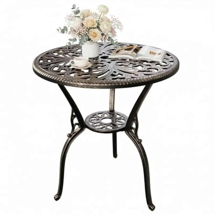 Patio 23'' Cast Aluminum Side Table with Umbrella Hole for Outdoor Use Retro Bronze Color Anti-Rust Round End Table for Indoor
Patio 23'' Cast Aluminum Side Table with Umbrella Hole for Outdoor Use Retro Bronze Color Anti-Rust Round End Table for Indoor