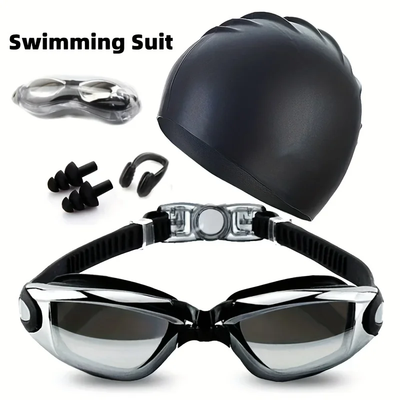 Adult Swimming Hd Anti-fog Mirror Swimming Goggles Sports Suit Waterproof Silicone Nose Clip Earplugsset Plus Swimming Cap
Adult Swimming Hd Anti-fog Mirror Swimming Goggles Sports Suit Waterproof Silicone Nose Clip Earplugsset Plus Swimming Cap