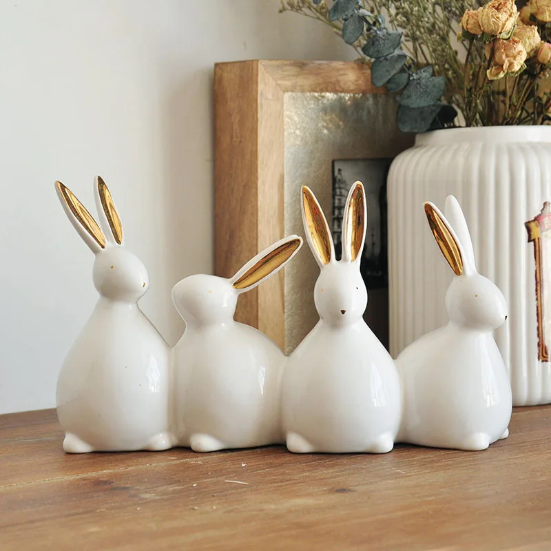 Ceramic Gold Painting Fun Cute Rabbit Figurine Lovely Porcelain Rabbit Ornaments Home Decoration Gifts Kawaii Accessories
Ceramic Gold Painting Fun Cute Rabbit Figurine Lovely Porcelain Rabbit Ornaments Home Decoration Gifts Kawaii Accessories