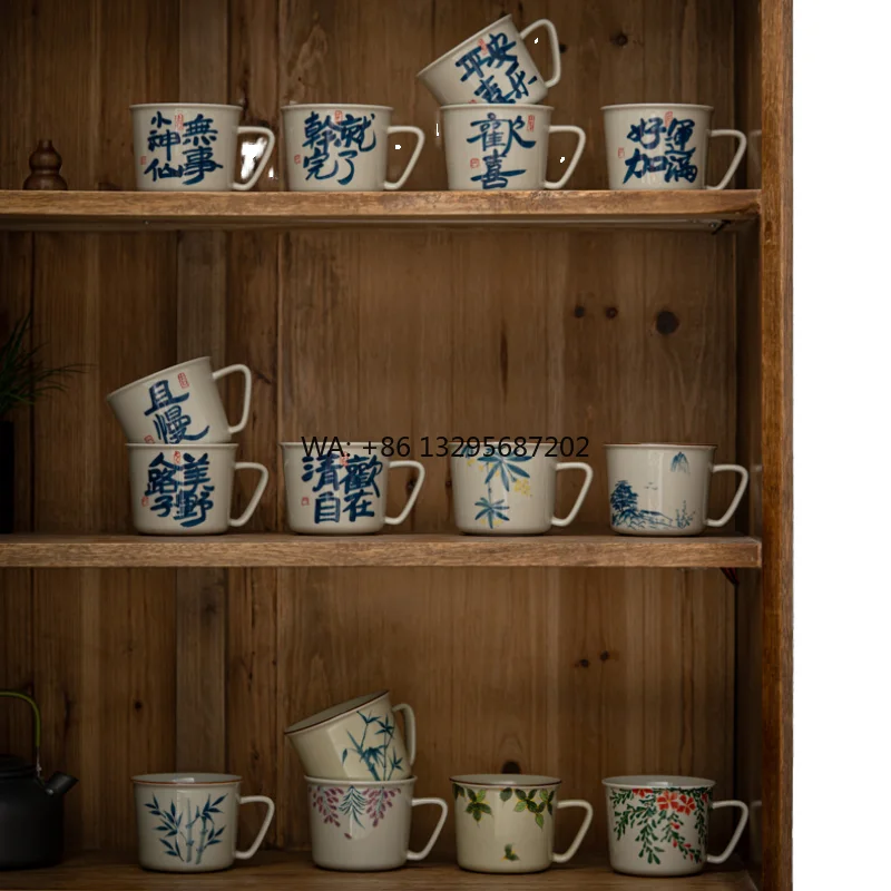 Modern Design Hand-Painted Ceramic Coffee and Tea Cup Gray Grass Wood with Handwritten Style Vintage Water Mug
Modern Design Hand-Painted Ceramic Coffee and Tea Cup Gray Grass Wood with Handwritten Style Vintage Water Mug