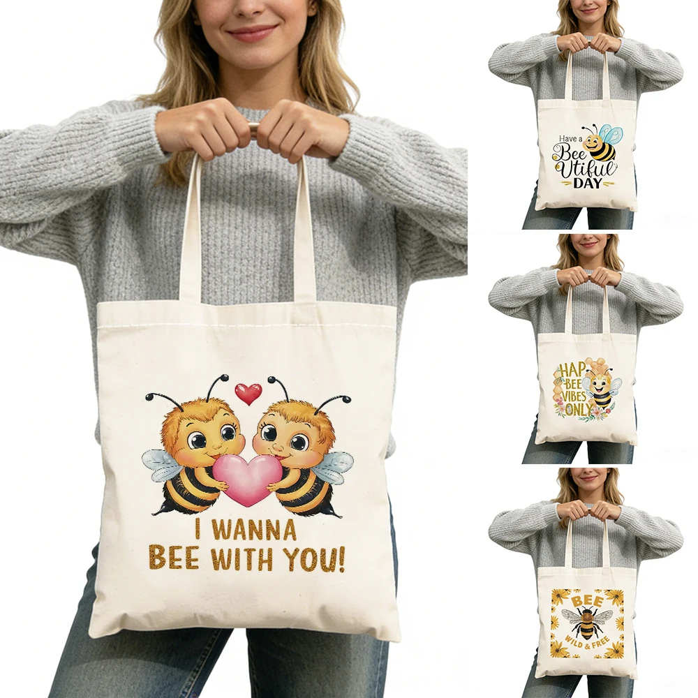 Casual Nature Inspired Girl Big Shopping Bags Golden Bee Lady Daily Use Tote Bag Double Print Funny Bee Women Shopper Satchel
Casual Nature Inspired Girl Big Shopping Bags Golden Bee Lady Daily Use Tote Bag Double Print Funny Bee Women Shopper Satchel