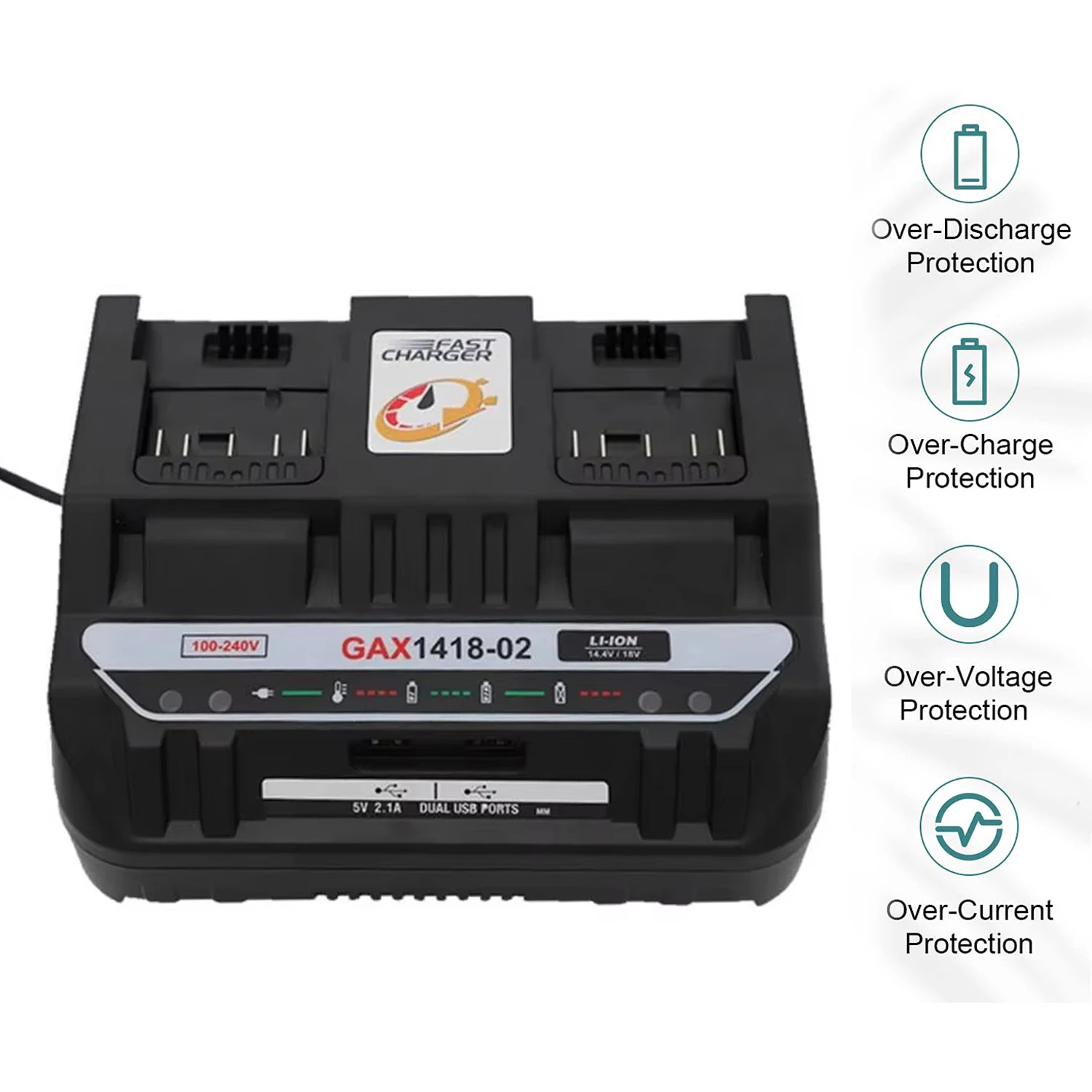 For Bosch 18V 14.4V Lithium Battery BAT618 BAT614 BAT609 Li-ion Battery Charger Double Slide Port 4A USB GAL1860CV 1 A Newest
For Bosch 18V 14.4V Lithium Battery BAT618 BAT614 BAT609 Li-ion Battery Charger Double Slide Port 4A USB GAL1860CV 1 A Newest