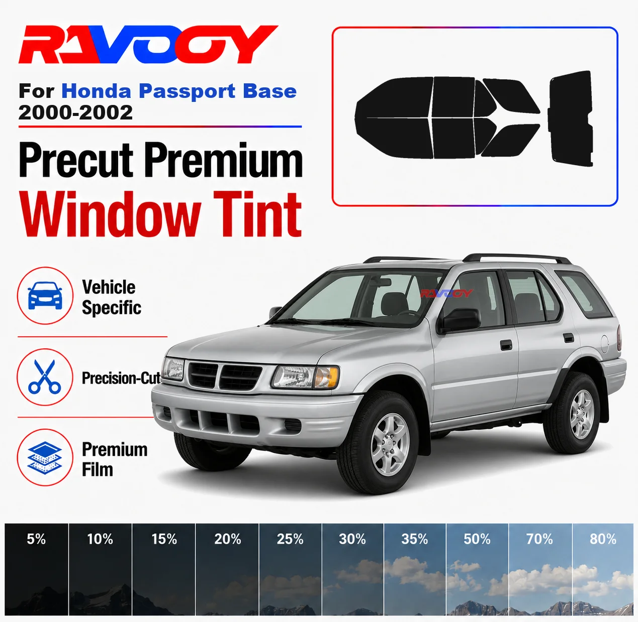 Premium Precut Window Tint Kit Front Rear Windows Rear Windshield For Honda Passport Base 2000-2002 Car Solar Nano Ceramic Film
Premium Precut Window Tint Kit Front Rear Windows Rear Windshield For Honda Passport Base 2000-2002 Car Solar Nano Ceramic Film
