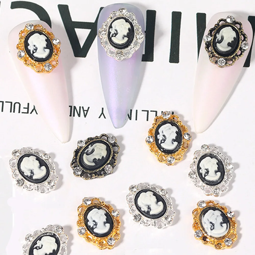 10pcs Baroque Vintage Beauty Head Nail Charms 3D Retro Diamond European Girl Head Nail Decoration DIY Luxury Metal Nail Supplies
10pcs Baroque Vintage Beauty Head Nail Charms 3D Retro Diamond European Girl Head Nail Decoration DIY Luxury Metal Nail Supplies