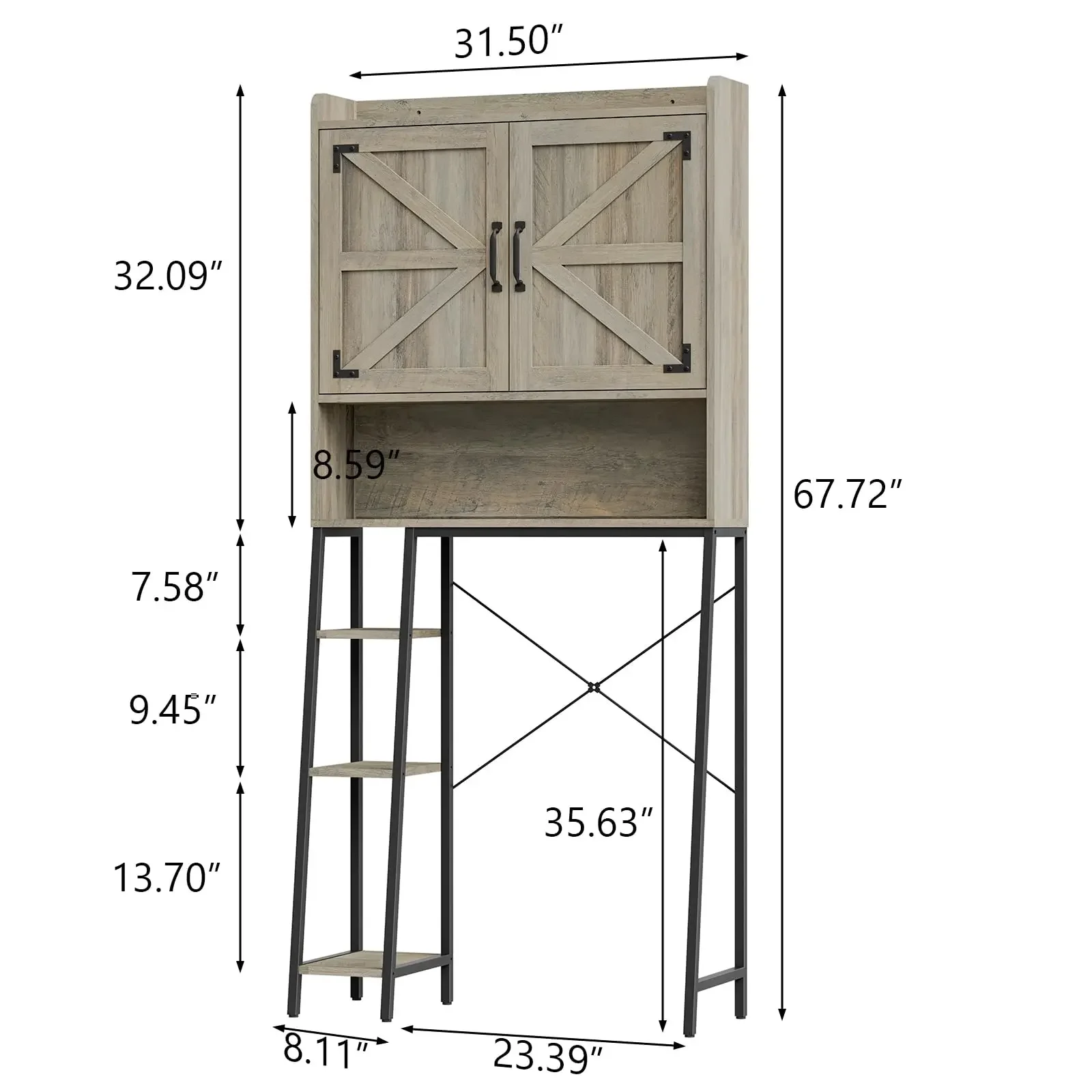 Good Value Storage Cabinet Farmhouse Bathroom Organizer Storage with Barn Doors&Metal Legs Toilet Rack
Good Value Storage Cabinet Farmhouse Bathroom Organizer Storage with Barn Doors&Metal Legs Toilet Rack