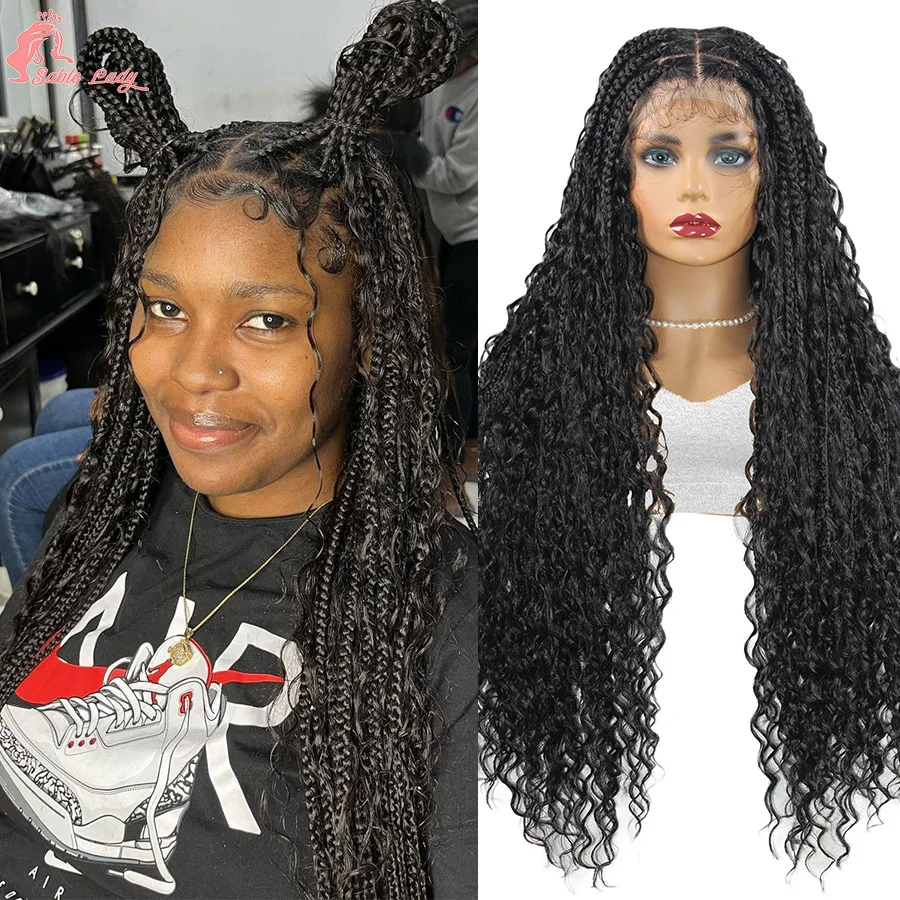 Synthetic 32‘’ Long Boho Braided Wigs With Baby Hair Full Lace Knotless Box Braiding Wig With Curls Ends Goddess Cornrows Braids
Synthetic 32‘’ Long Boho Braided Wigs With Baby Hair Full Lace Knotless Box Braiding Wig With Curls Ends Goddess Cornrows Braids