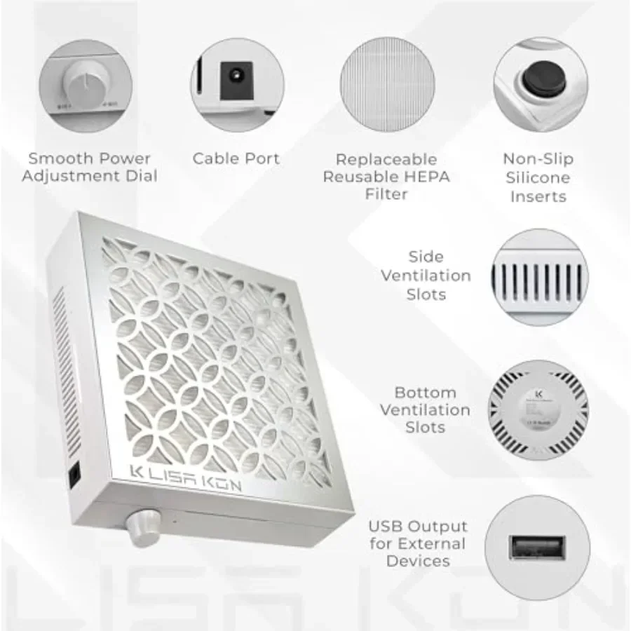 Nail Dust Collector with Reusable Filter Professional Vacuum Fan Dust Extractor Powerful Quiet Nail Tech Dust Suction Machine
Nail Dust Collector with Reusable Filter Professional Vacuum Fan Dust Extractor Powerful Quiet Nail Tech Dust Suction Machine