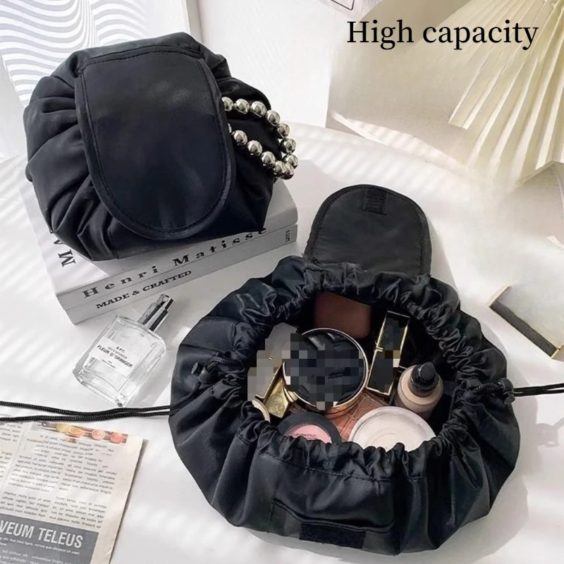 Lazy Drawstring Makeup Bag Large Open Flat Cosmetic Organizer Waterproof Nylon Toiletry Women Pouch Portable Travel Bag
Lazy Drawstring Makeup Bag Large Open Flat Cosmetic Organizer Waterproof Nylon Toiletry Women Pouch Portable Travel Bag