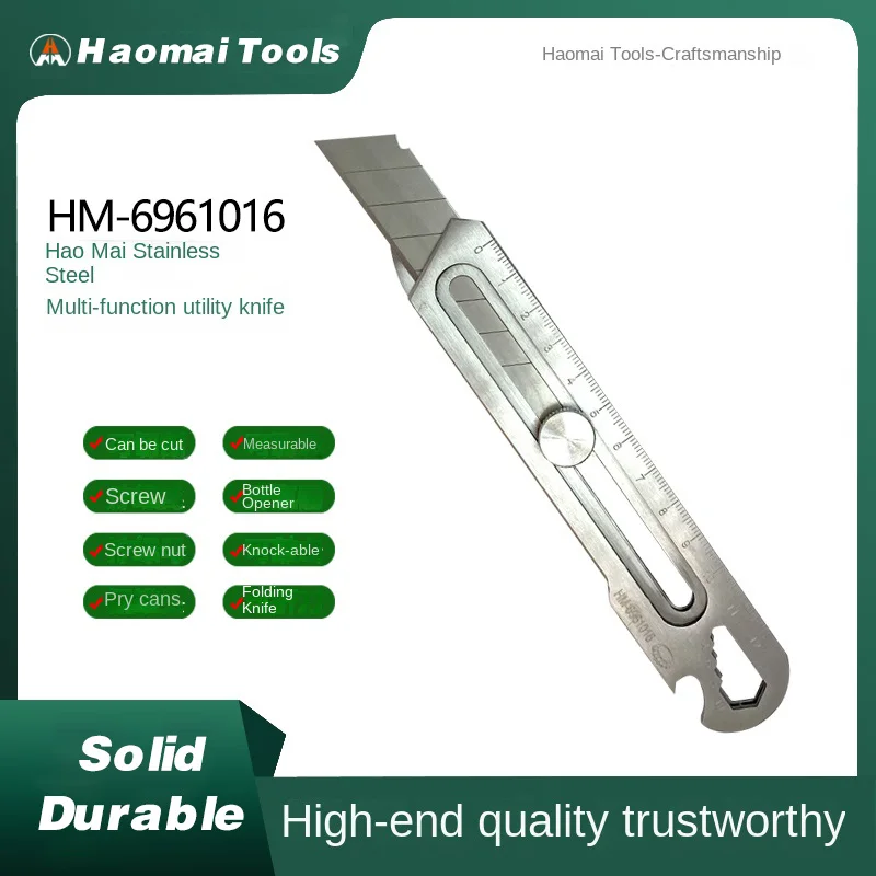 HaoMai Многофункциональный художественный нож из нержавеющей стали 6 в 1, художественный нож, нож для обоев, резак для бумаги
HaoMai Многофункциональный художественный нож из нержавеющей стали 6 в 1, художественный нож, нож для обоев, резак для бумаги