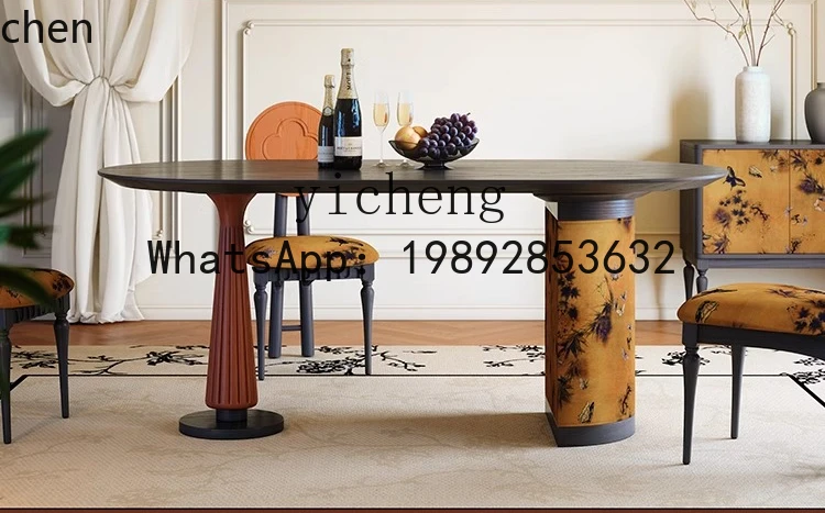 PYH retro solid wood combination small apartment medium antique oval dining table
PYH retro solid wood combination small apartment medium antique oval dining table