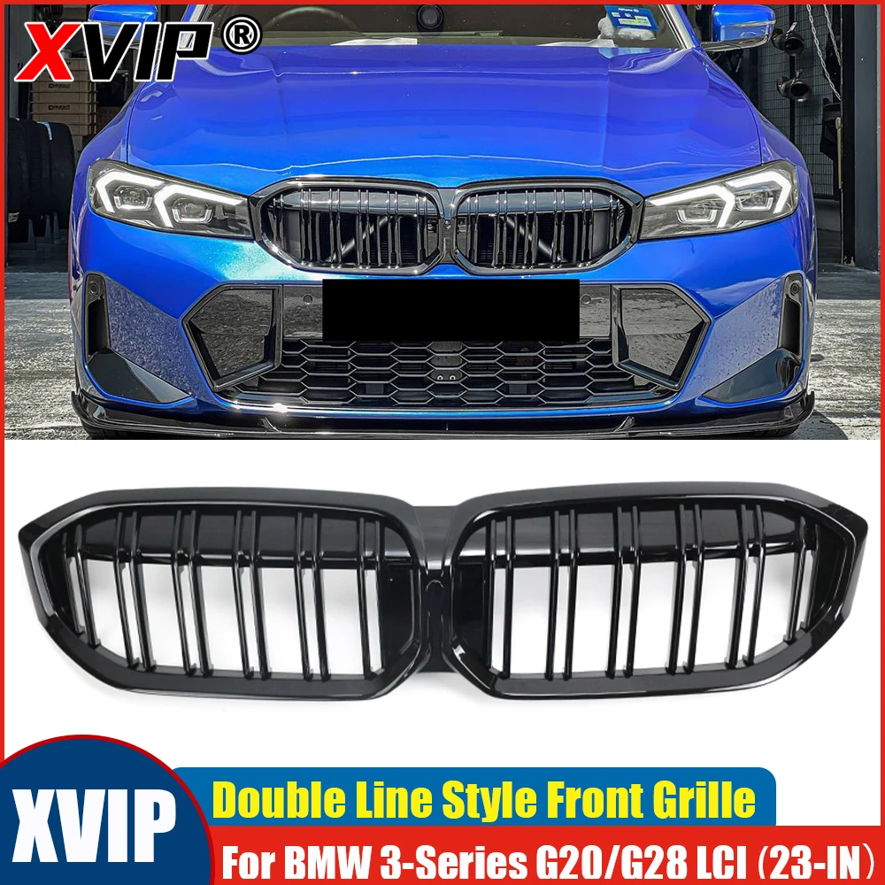 XVIP Gloss Black Double Line Style Front Kidney Bumper Grille For BMW 3 Series G20 LCI 320i 330i M340i 2023-2025 Car Accessories
XVIP Gloss Black Double Line Style Front Kidney Bumper Grille For BMW 3 Series G20 LCI 320i 330i M340i 2023-2025 Car Accessories