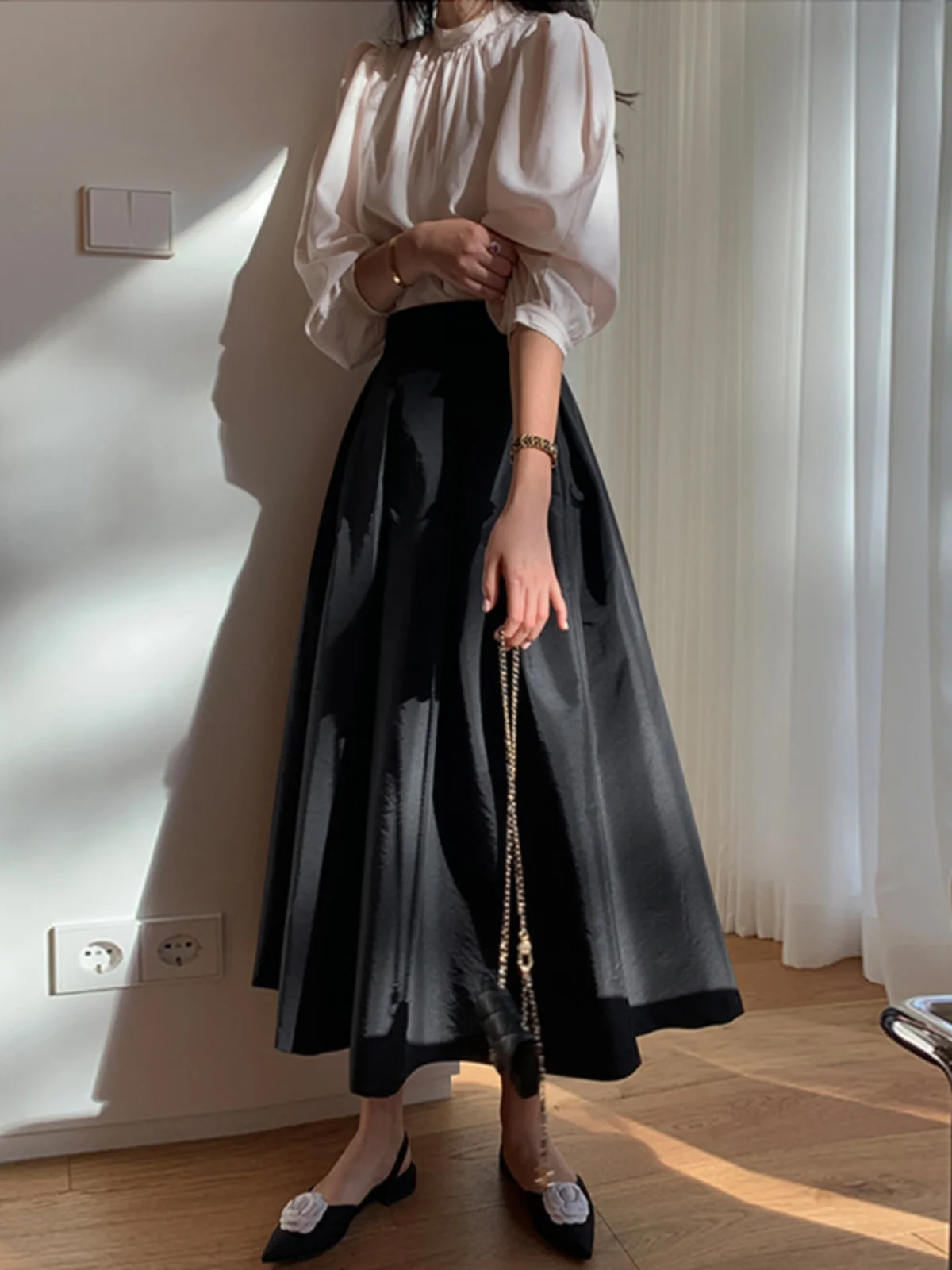 High Waist Pleated Skirt Women's Summer Versatile Hepburn Style A-Line Midi Skirt Casual Polyester Fiber Non-Stretch
High Waist Pleated Skirt Women's Summer Versatile Hepburn Style A-Line Midi Skirt Casual Polyester Fiber Non-Stretch