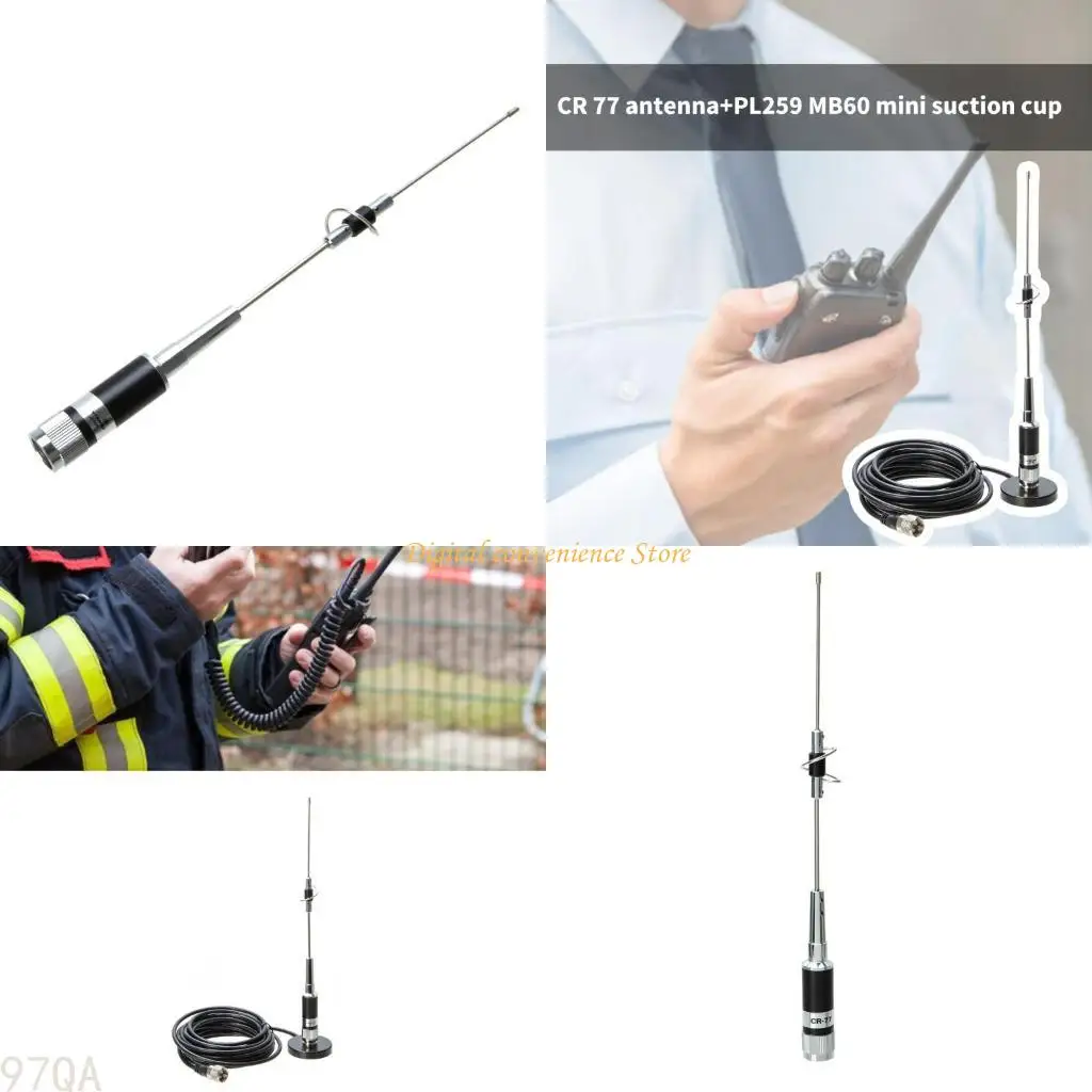 97QA Small CR-77 Antennas with PL259 Connector & Base Mini Mount set for Outdoor Explorers & Radio Users
97QA Small CR-77 Antennas with PL259 Connector & Base Mini Mount set for Outdoor Explorers & Radio Users