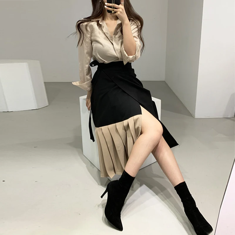 Ele Long Sve irt Chic Collar Gown with Belt High Waist A-Line Skirt Women's Faion Set Winter Collection Polyester ...
Ele Long Sve irt Chic Collar Gown with Belt High Waist A-Line Skirt Women's Faion Set Winter Collection Polyester ...