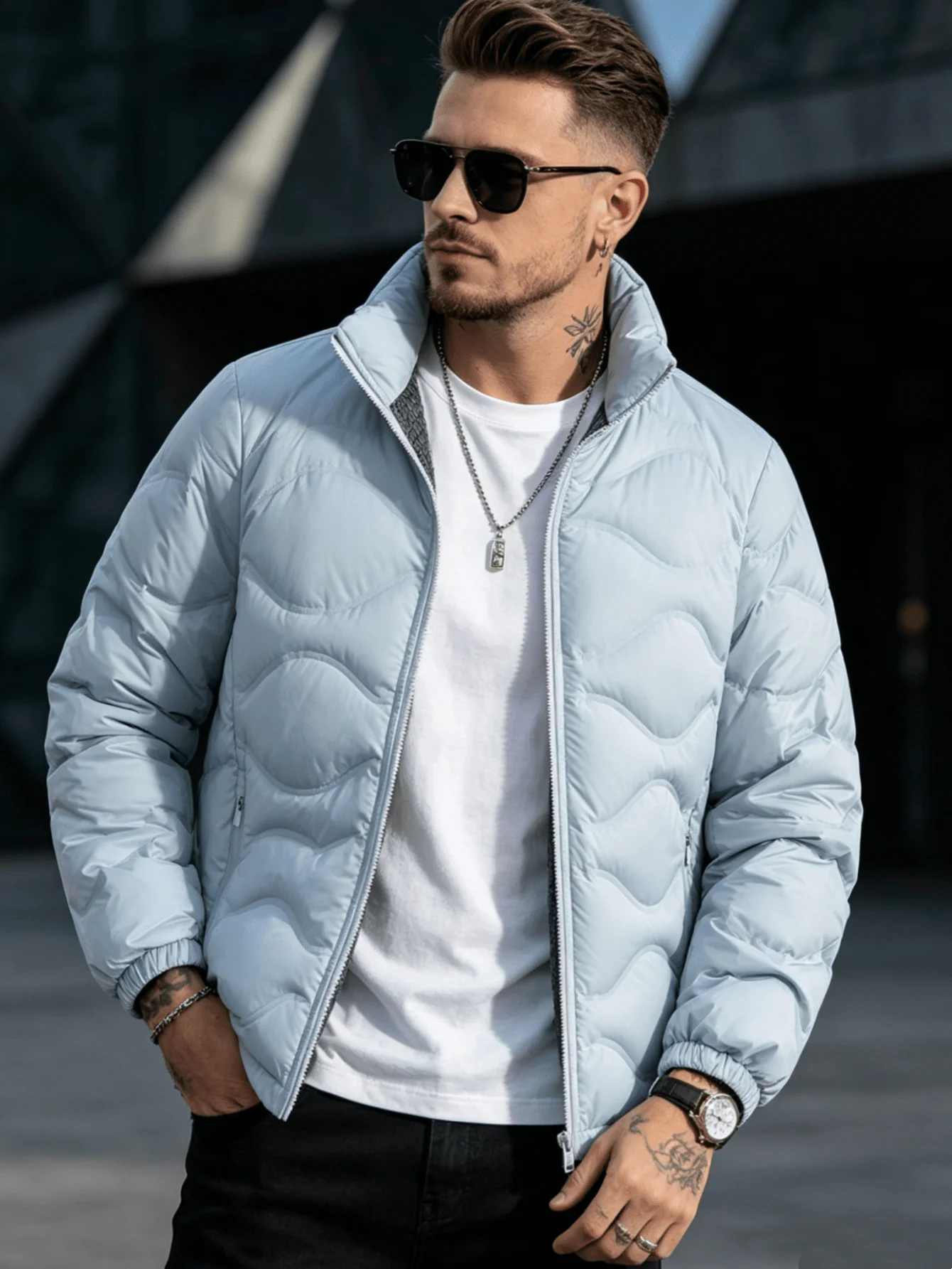 Men's down Jacket, 90% Down, Stand-up Collar, White Duck down Jacket, Warm, Heat-locking, Lightweight and Comfortable.
Men's down Jacket, 90% Down, Stand-up Collar, White Duck down Jacket, Warm, Heat-locking, Lightweight and Comfortable.