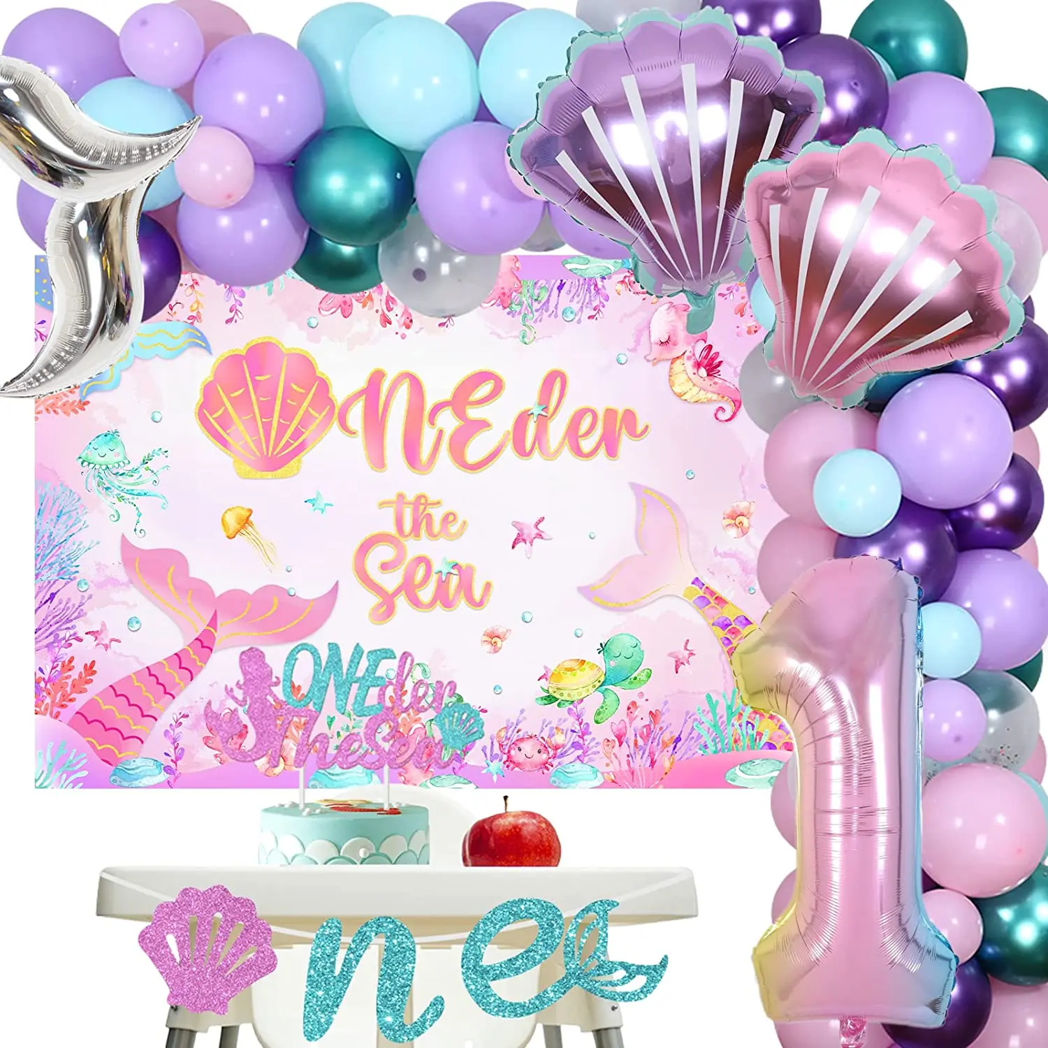 Mermaid Decorations for Girls, Balloon, Garland Kit, Pink, Purple, 1st Birthday, Backdrop
Mermaid Decorations for Girls, Balloon, Garland Kit, Pink, Purple, 1st Birthday, Backdrop