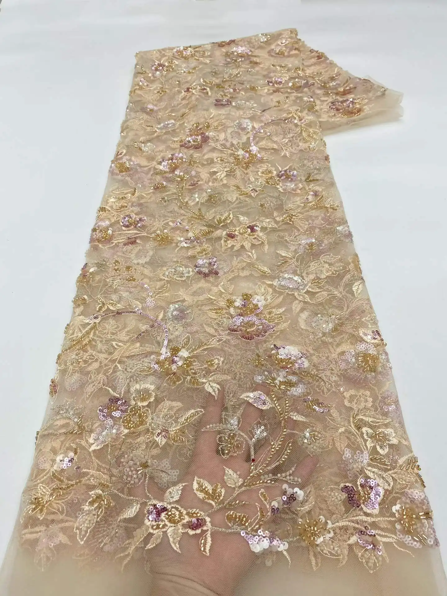 African French Tulle Groom Beads Lace Fabric 5 Yards 2026 High Quality Nigerian Lace Fabric African Lace Fabric For Wedding
African French Tulle Groom Beads Lace Fabric 5 Yards 2026 High Quality Nigerian Lace Fabric African Lace Fabric For Wedding