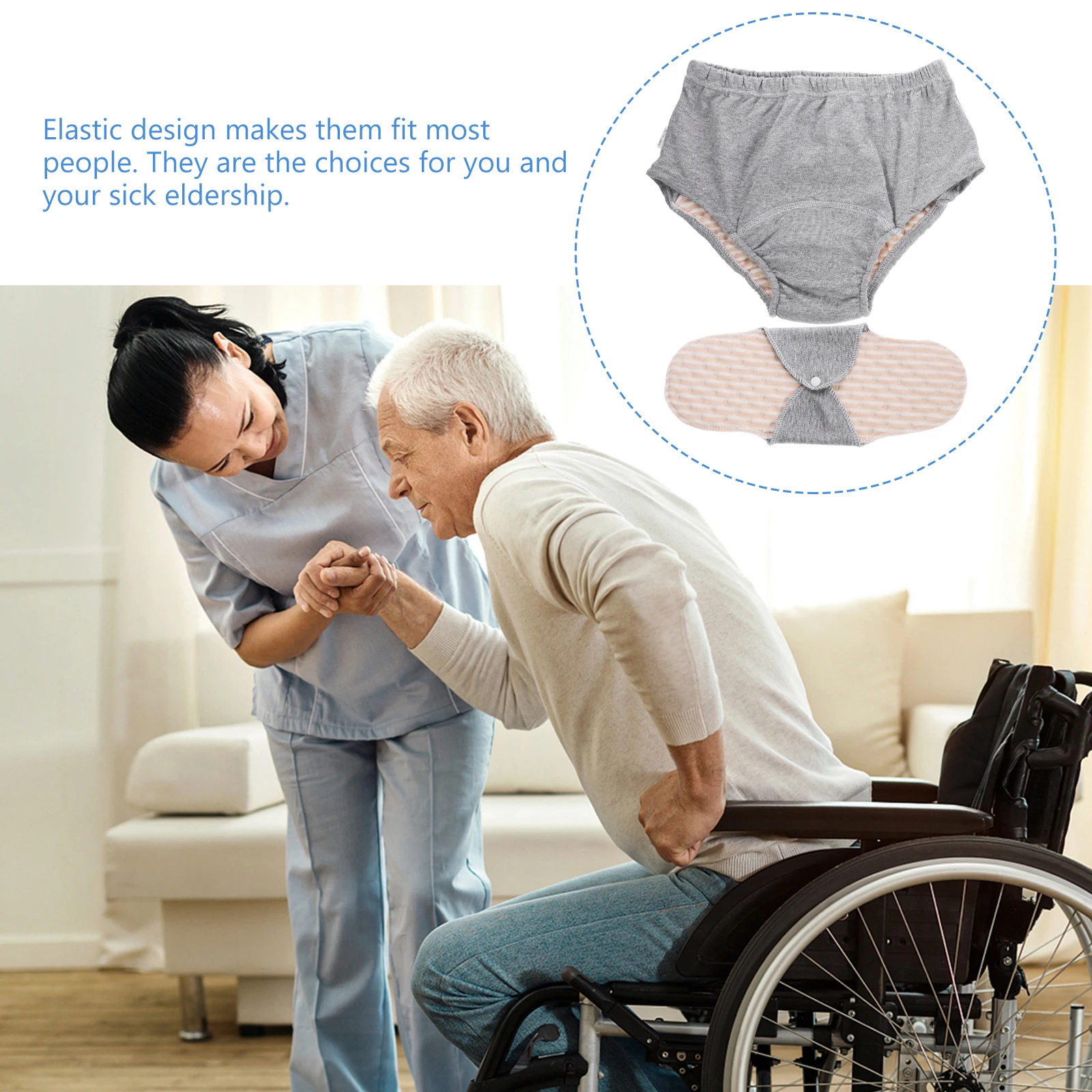 Leak-proof Diaper Panties Blue L Reusable Washable Cotton Adult Anti-leak Urinal Elderly Diapers
Leak-proof Diaper Panties Blue L Reusable Washable Cotton Adult Anti-leak Urinal Elderly Diapers