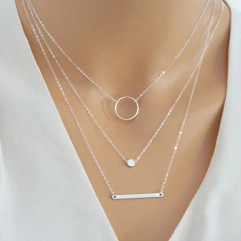 Hot Sale Fashion Statement Multilayer Necklace Multi-element Metal Rod Circles Geometric Round Chokers Necklaces Women Jewelry
Hot Sale Fashion Statement Multilayer Necklace Multi-element Metal Rod Circles Geometric Round Chokers Necklaces Women Jewelry