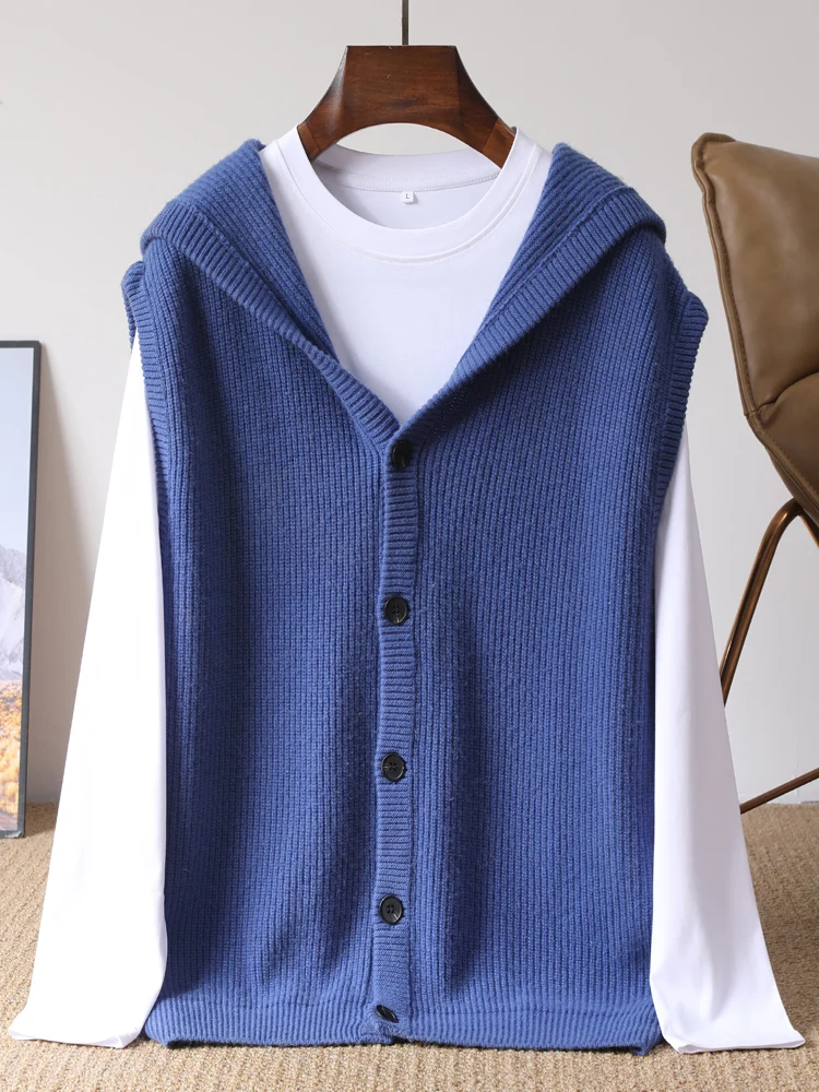 2025 New Fashion Hooded Cardigan Sweater Man Vest Slim Fit Jumpers Knitwear Sleeveless Winter Pure Wool Casual Clothing Men
2025 New Fashion Hooded Cardigan Sweater Man Vest Slim Fit Jumpers Knitwear Sleeveless Winter Pure Wool Casual Clothing Men
