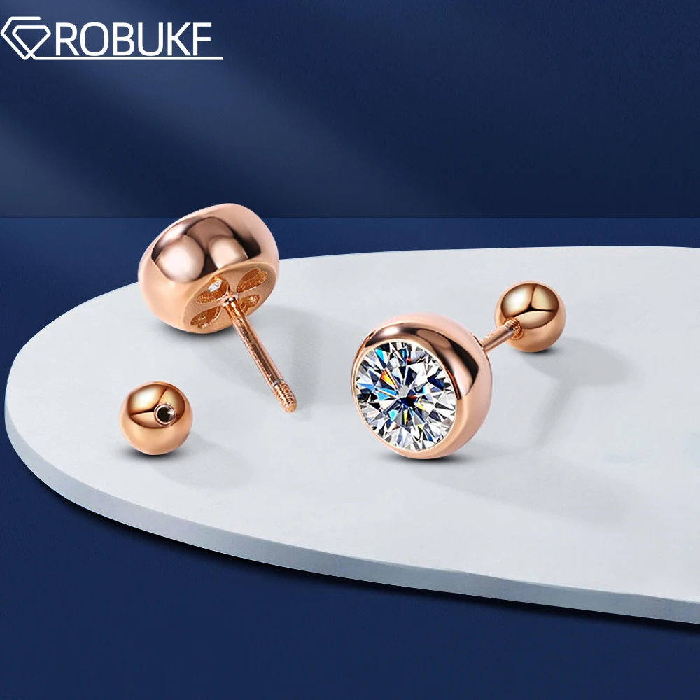 6.5mm D Color Moissanite Stud Earrings 18K Rose Gold Plated 100% S925 Sterling Silver Jewelry For Women Screw Thread Ear Studs
6.5mm D Color Moissanite Stud Earrings 18K Rose Gold Plated 100% S925 Sterling Silver Jewelry For Women Screw Thread Ear Studs