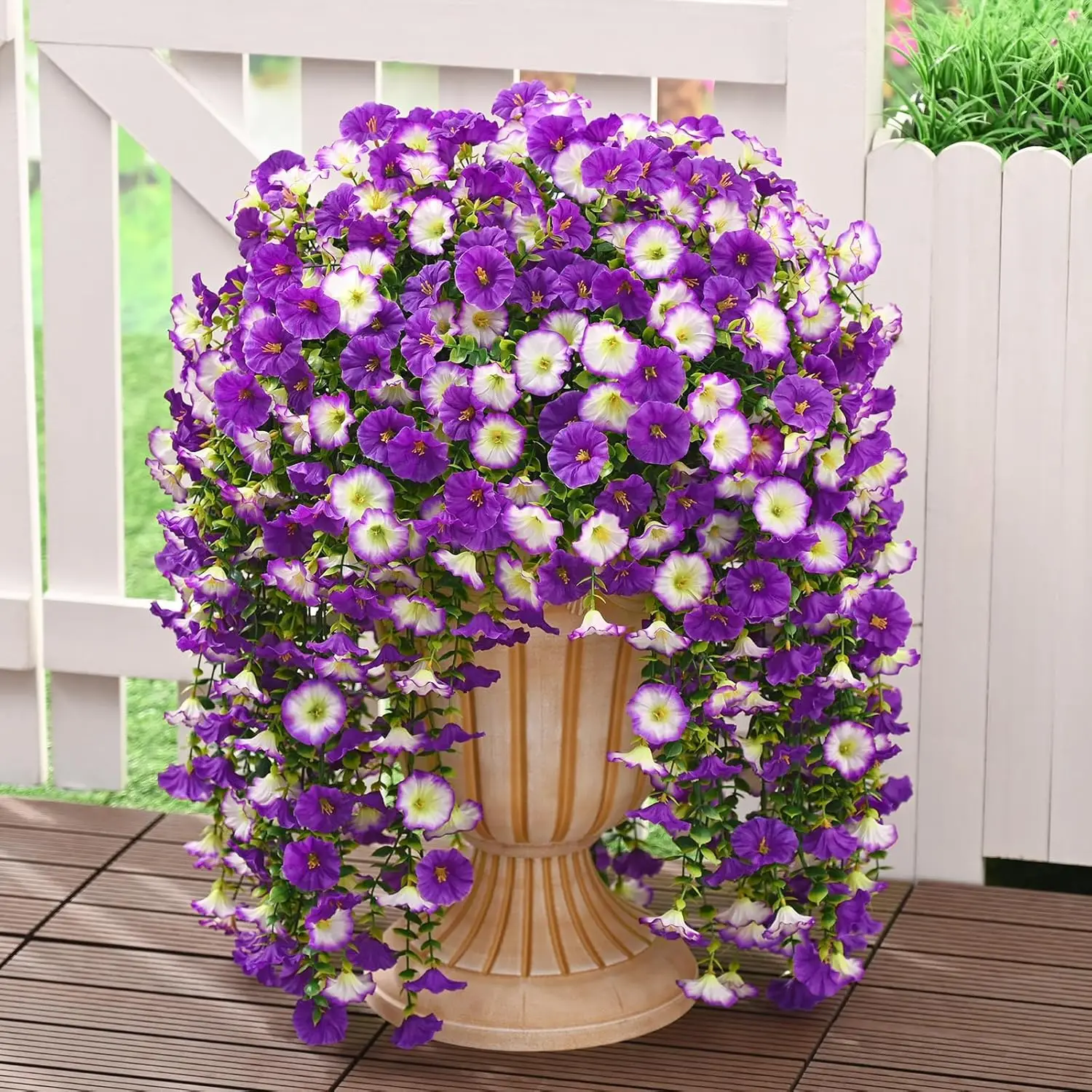 8 Packs Realistic Artificial Hanging Flowers for Outdoors UV Resistant Faux Silk Petunia for Porch Patio Decor (Mixed Purple)
8 Packs Realistic Artificial Hanging Flowers for Outdoors UV Resistant Faux Silk Petunia for Porch Patio Decor (Mixed Purple)