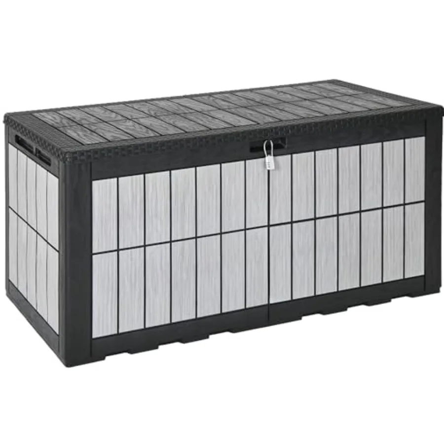 Large Deck Box, Waterproof Resin Outdoor Storage Box with Lock, Doubles as Bench Seating for Patio Furniture Cushions, Garden T
Large Deck Box, Waterproof Resin Outdoor Storage Box with Lock, Doubles as Bench Seating for Patio Furniture Cushions, Garden T