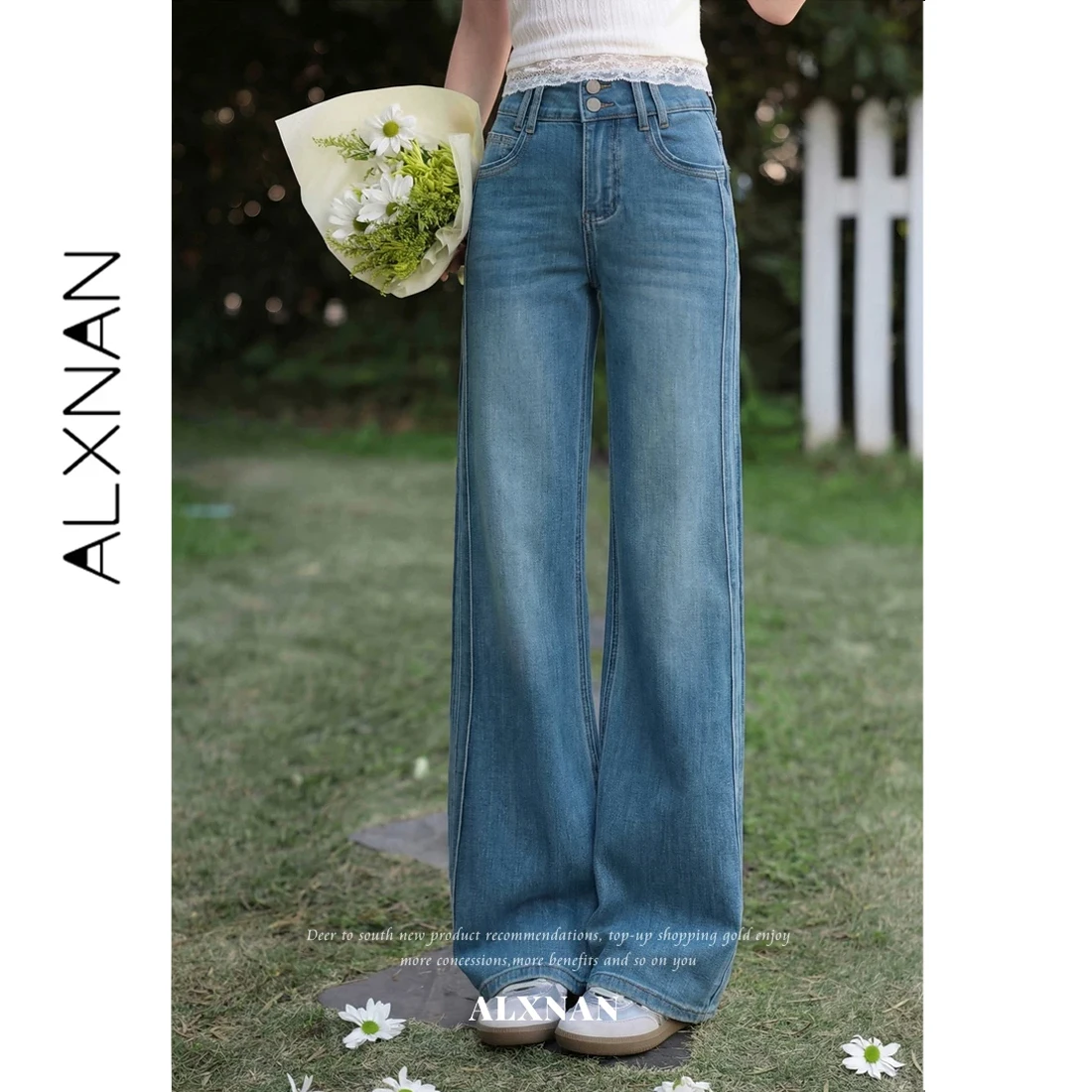 ALXNAN Vintage Blue Wide Leg Jeans Women High Waist Denim Pants Summer Casual Trousers 2026 Fashion Casual Baggy Jeans L63173A
ALXNAN Vintage Blue Wide Leg Jeans Women High Waist Denim Pants Summer Casual Trousers 2026 Fashion Casual Baggy Jeans L63173A
