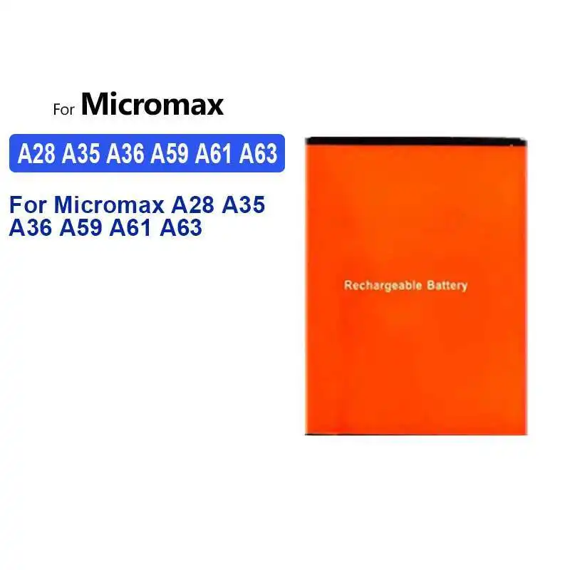 Stable High-Efficiency Mobile Phone Battery 1500mAh For Micromax A28 A35 A36 A59 A61 A63
Stable High-Efficiency Mobile Phone Battery 1500mAh For Micromax A28 A35 A36 A59 A61 A63