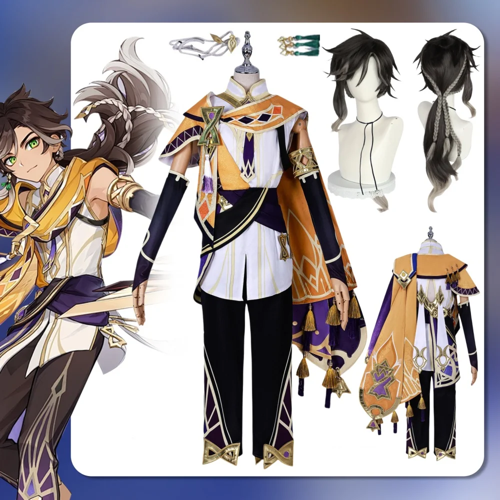 Game Genshin Sethos Cosplay Costume Wig Anime Uniform Cloak Headwear Temple of Silence Leader Halloween Party Set
Game Genshin Sethos Cosplay Costume Wig Anime Uniform Cloak Headwear Temple of Silence Leader Halloween Party Set