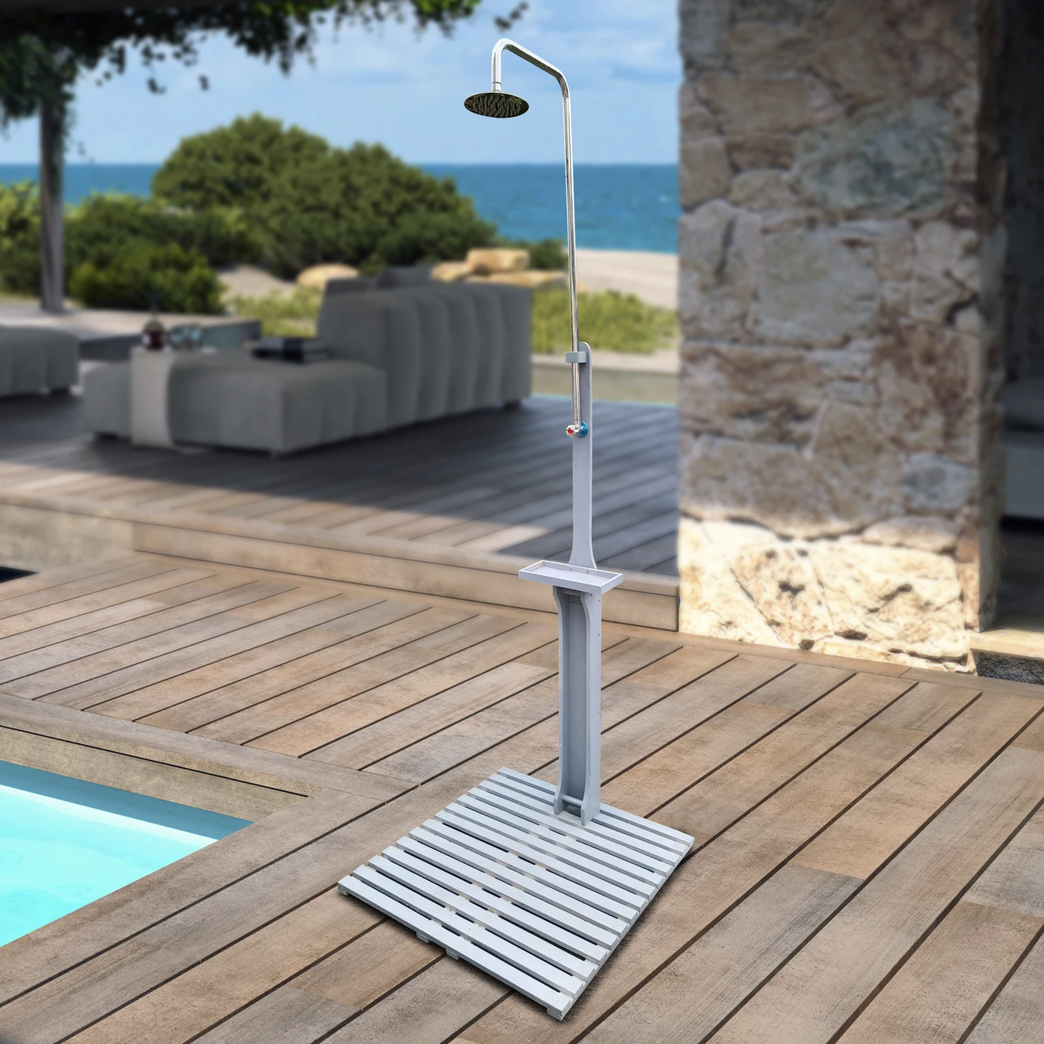 Outdoor Garden Pool Shower with Chassis Board, for Swimming Pool, Patio, Terrace, Garden,Wood
Outdoor Garden Pool Shower with Chassis Board, for Swimming Pool, Patio, Terrace, Garden,Wood