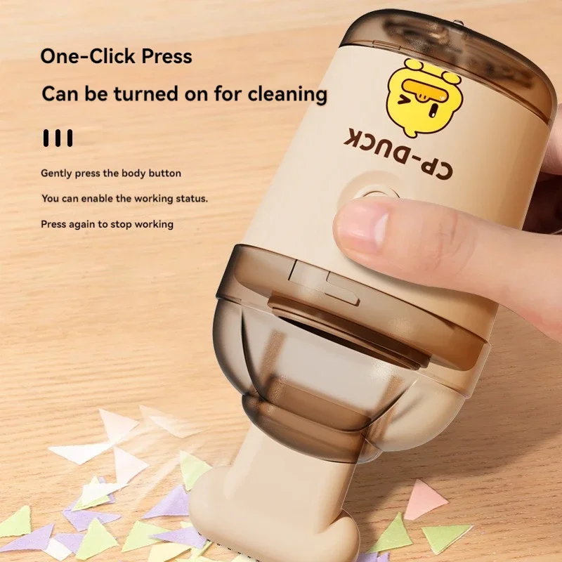 Desktop vacuum cleaner powerful rubber slag suction Yellow duck handheld cleaner Mini vacuum cleaner for children and students
Desktop vacuum cleaner powerful rubber slag suction Yellow duck handheld cleaner Mini vacuum cleaner for children and students