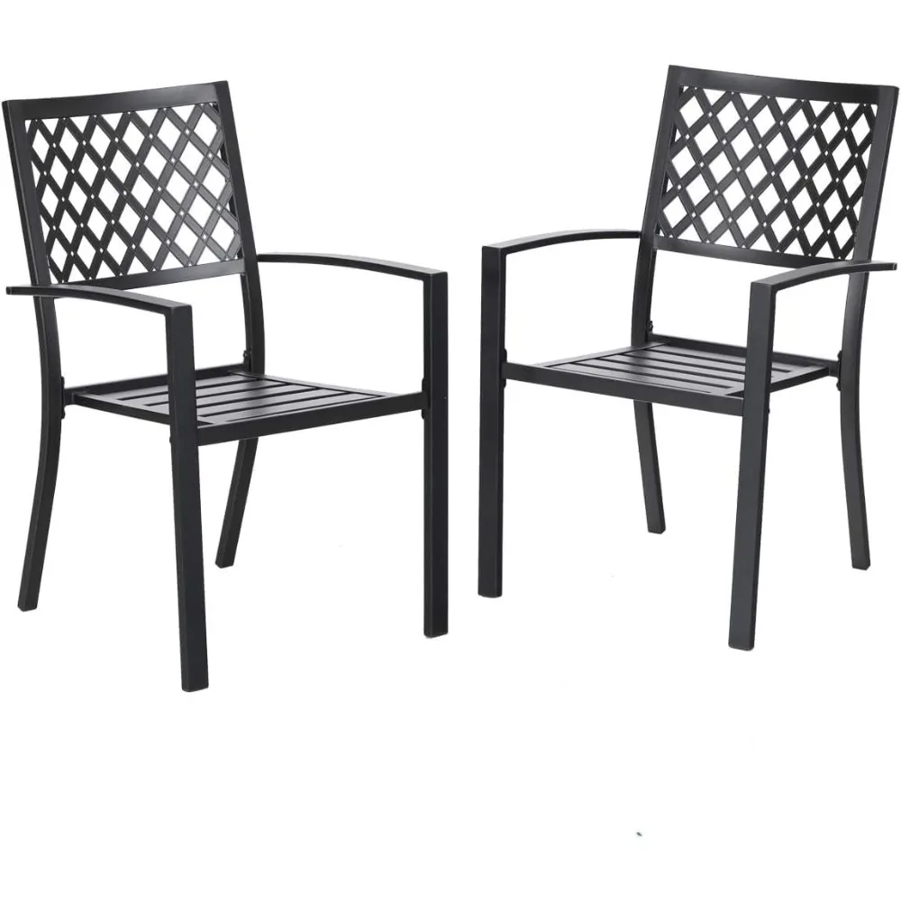 Outdoor Dining Chairs Set of 2, Stackable Black Metal Wrought Iron Chairs, All Weather Dining Furniture for Patio, Deck, Proch,
Outdoor Dining Chairs Set of 2, Stackable Black Metal Wrought Iron Chairs, All Weather Dining Furniture for Patio, Deck, Proch,