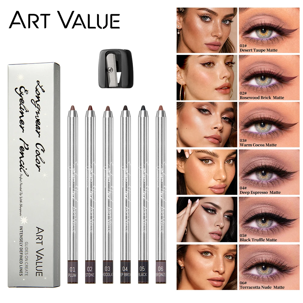 ART VALUE Matte Eyeliner Pencil Long-lasting Metallic Sparkle Eye Liner Pen Makeup Tools Smudge-proof Shimmer Eyeliner Cosmetics
ART VALUE Matte Eyeliner Pencil Long-lasting Metallic Sparkle Eye Liner Pen Makeup Tools Smudge-proof Shimmer Eyeliner Cosmetics
