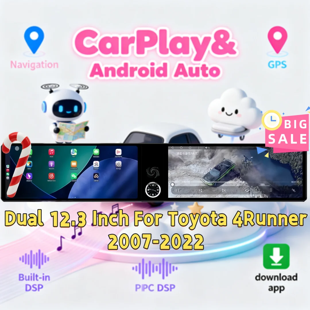 Двойной 12,3-дюймовый беспроводной CarPlay Android 13 для Toyota 4Runner 2007-2022, мультимедийный плеер, GPS-навигация, стерео, Bluetooth, левый руль
Двойной 12,3-дюймовый беспроводной CarPlay Android 13 для Toyota 4Runner 2007-2022, мультимедийный плеер, GPS-навигация, стерео, Bluetooth, левый руль
