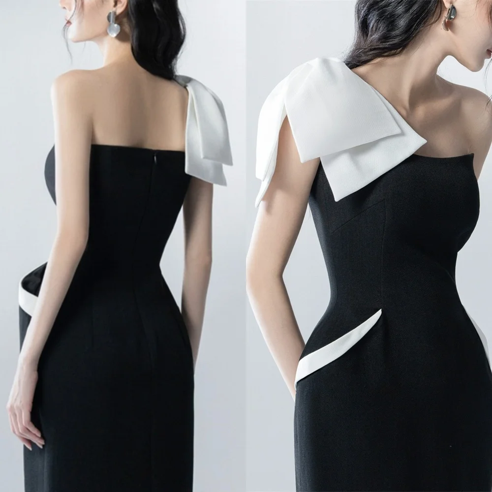 Customized Temperament Black Jersey Evening Dress Exquisite One Shoulder Sleeveless Homecoming Dress Fashion Vestido D
Customized Temperament Black Jersey Evening Dress Exquisite One Shoulder Sleeveless Homecoming Dress Fashion Vestido D