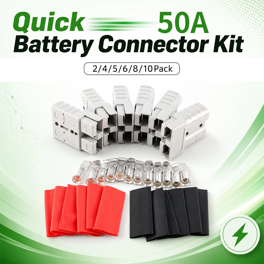 50A 2-Pole 2-10PCS 50A Battery Quick Connect Disconnect Connector Plug 12-24V 50 amp DC Power Plug Battery Charger Accessories
50A 2-Pole 2-10PCS 50A Battery Quick Connect Disconnect Connector Plug 12-24V 50 amp DC Power Plug Battery Charger Accessories