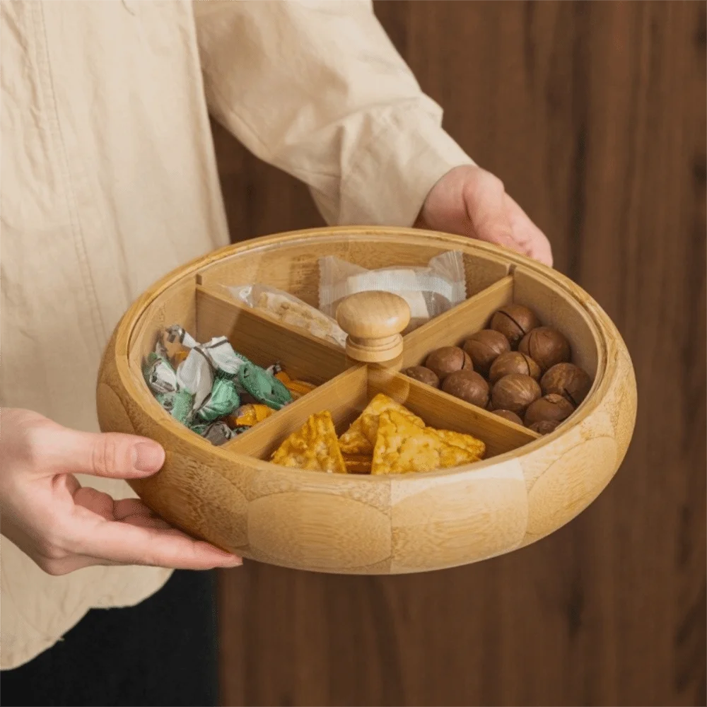 Desktop Organizer 4-Compartment Snack Serving Trays Wooden Chinese Retro Fruit Tray Round Dried Fruit Box Living Room Decor
Desktop Organizer 4-Compartment Snack Serving Trays Wooden Chinese Retro Fruit Tray Round Dried Fruit Box Living Room Decor