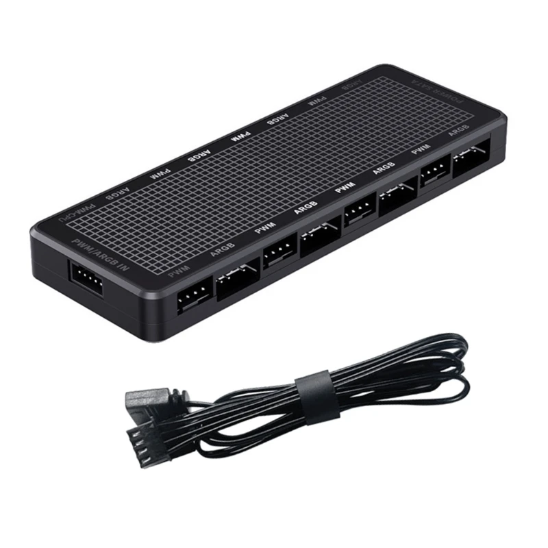 53CC Customizable PC Fan Hub with ARGB PWM Controls, SATAs Interfaces and 8 LED Port
53CC Customizable PC Fan Hub with ARGB PWM Controls, SATAs Interfaces and 8 LED Port
